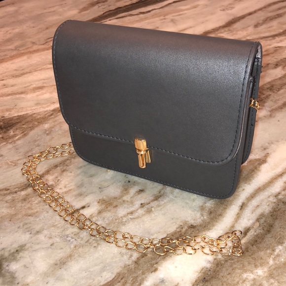 Handbags - Black Clutch Purse w/ Gold Chain